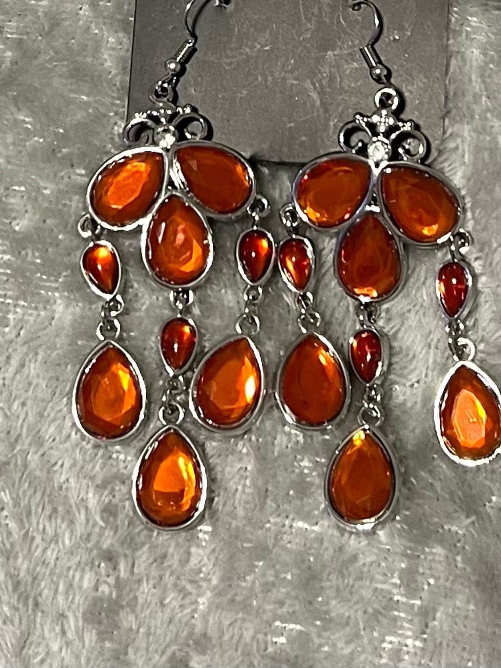 paparazzi Orange Teardrop Chandelier Earrings